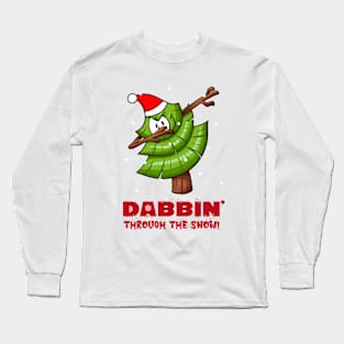 Dabbing Christmas Tree (on light colors) Long Sleeve T-Shirt